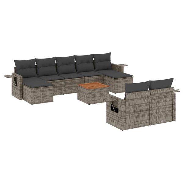 vidaXL Garden Sofa Set Grey
