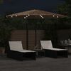 vidaXL Garden Parasol Brown Polyester, Powder-Coated Steel Large