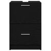 vidaXL Bathroom Cabinet with Drawer Black Oak 15.75 x 14.57 x 23.23 in