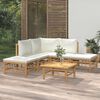 vidaXL Garden Lounge Set Bamboo, Cream White Bamboo, polyester Medium