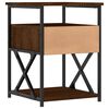 vidaXL Bedside Cabinet Brown Oak Engineered Wood, Iron Compact