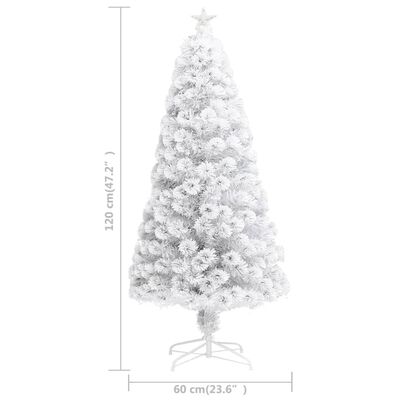 vidaXL Artificial Pre-lit Christmas Tree White 4 ft Fiber Optic