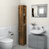 vidaXL Bathroom Cabinet Smoked oak Engineered wood Tall storage organizer