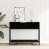 vidaXL Console Table Black Engineered wood and metal Medium