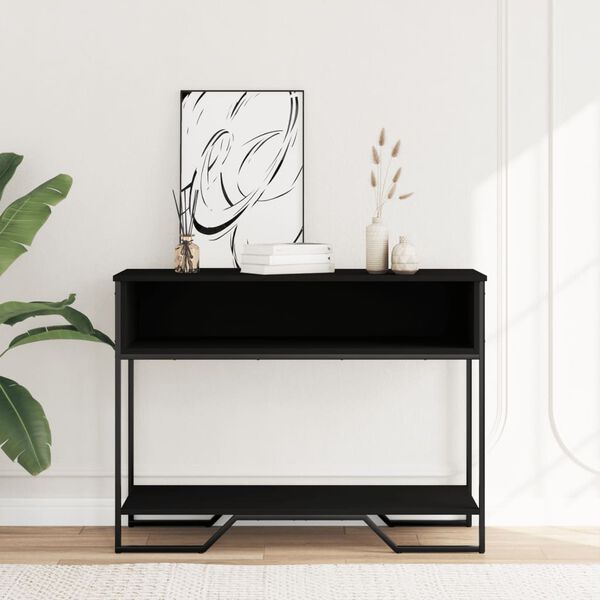 vidaXL Console Table Black Engineered wood and metal Medium