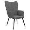 vidaXL Relaxing Chair With Stool Dark Grey 100% Polyester, Steel Regular