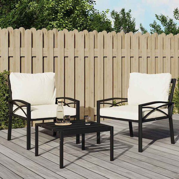 vidaXL Patio Chair Black and Sand