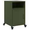vidaXL Bedside Cabinet Set of 2 Olive Green Cold-Rolled Steel Medium