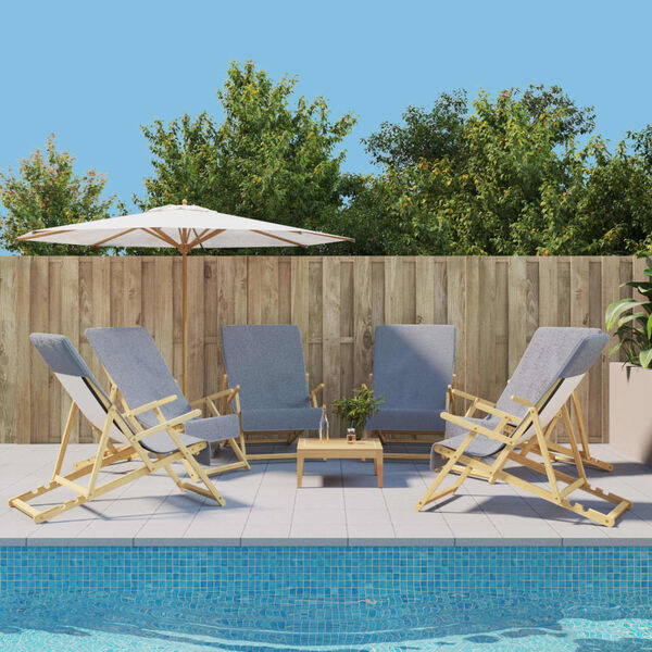 vidaXL Beach Towel Set of 6 Grey Fabric (84% cotton, 16% polyester)