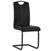 vidaXL Dining Chair Set of 4 Black Faux leather, steel Standard