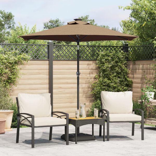 vidaXL Garden Parasol Taupe Polyester, Steel 88.6 x 88.6 x 83.5 in