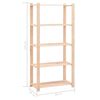 vidaXL 5-Tier Storage Racks 10 pcs 31.5"x15"x66.9" Solid Pinewood 551.2 lb