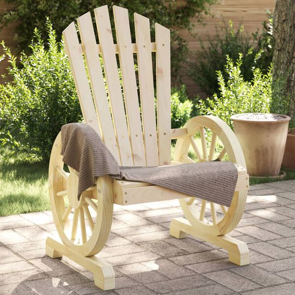 vidaXL Garden Adirondack Chair Set of 4 Natural Wood Solid fir wood