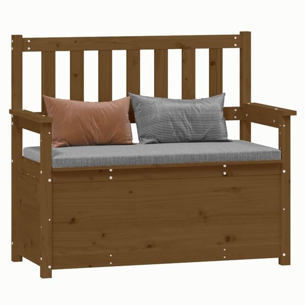 vidaXL Bench Honey Brown Solid Pine Wood Medium Bench Rectangular