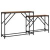 vidaXL Nesting Console Table Smoked oak Engineered wood, Metal Large