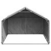 vidaXL Outdoor Dog Kennel Silver Galvanized Steel Large