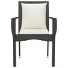 vidaXL Garden Chair Black with Cream White Cushions PE rattan Standard
