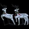 vidaXL Reindeer and Sleigh Christmas Decoration Set of 6 White Mesh