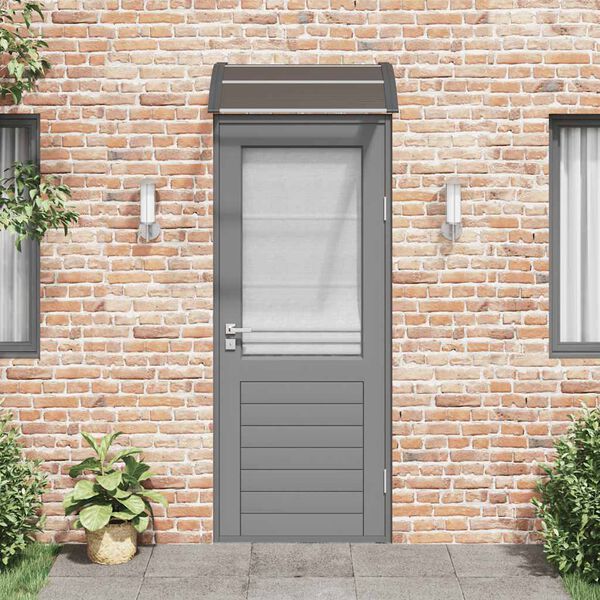 vidaXL Door Canopy Black Polycarbonate Medium Durable Door Canopy