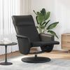vidaXL Recliner Chair with Footrest Black Faux Leather