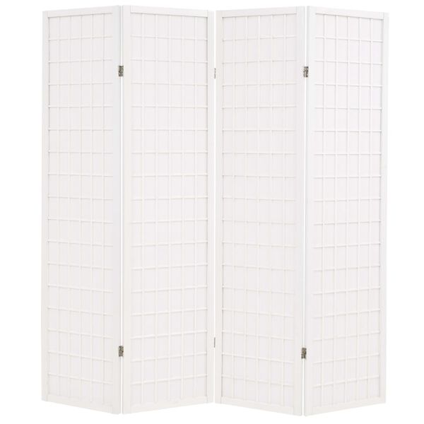 vidaXL Folding 4-Panel Room Divider Japanese Style 63"x66.9" White