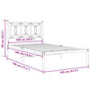 vidaXL Bed Frame White Steel Twin Durable Rectangular Modern