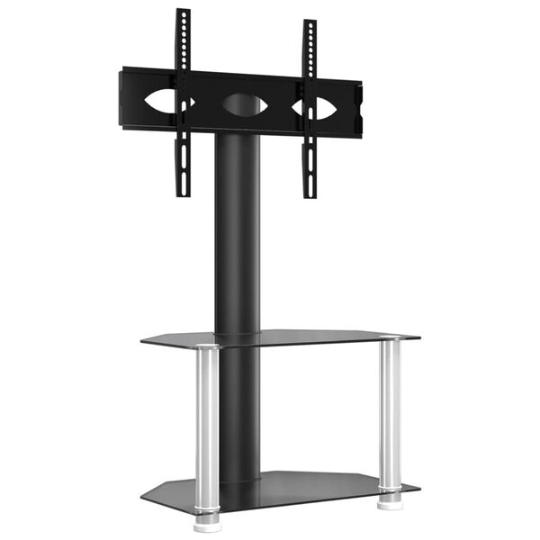 vidaXL Corner TV Stand Black and Silver