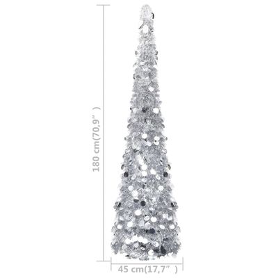vidaXL Pop-up Artificial Christmas Tree Silver 47.2" PET