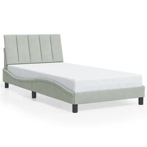 vidaXL Bed Frame Light grey Velvet Twin Appealing Design Bed Frame