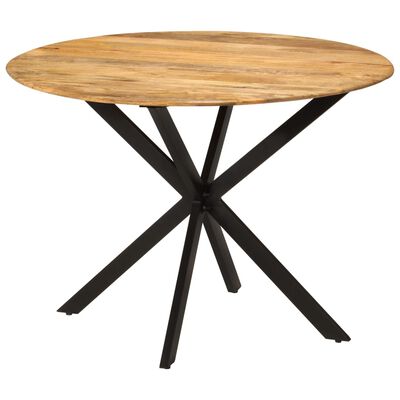 vidaXL Dining Table Ø43.3"x30.7" Solid Wood Mango and Steel