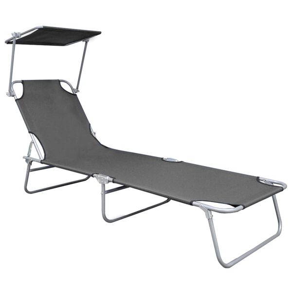 vidaXL Sunlounger Gray
