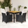 vidaXL Garden Dining Set Black, Cream White