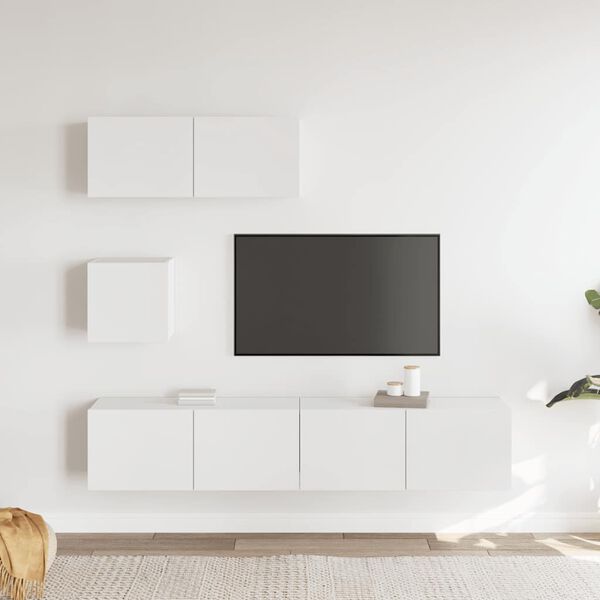 vidaXL TV Cabinet Set Set of 4 White Engineered wood Various
