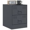 vidaXL Bedside Cabinet Anthracite Steel Bedside Cabinet Rectangular