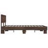 vidaXL Bed Frame Brown oak Engineered wood, metal, plywood Double Bed