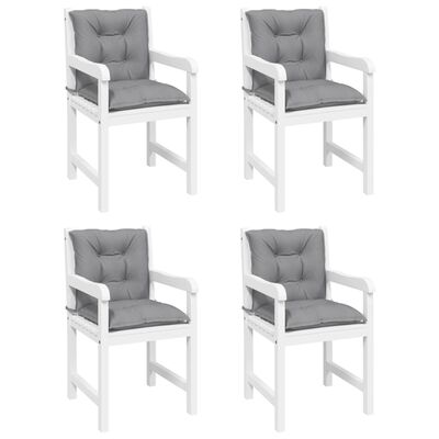 vidaXL Garden Lowback Chair Cushions 4 pcs Gray 39.4"x19.7"x2.8" Fabric