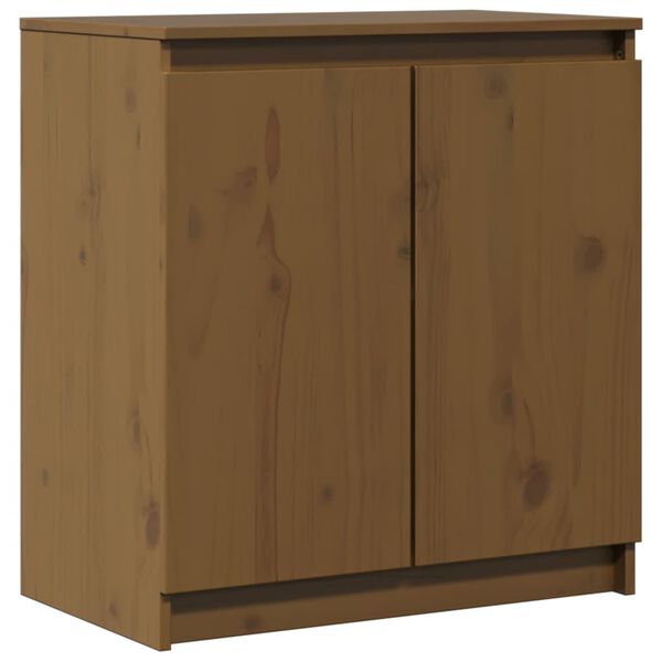 vidaXL Side Cabinet Honey Brown Solid Pinewood Compact Side Cabinet