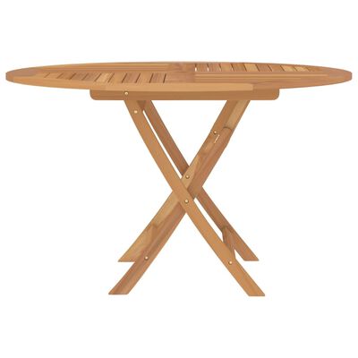 vidaXL Folding Patio Table Ø 43.3"x29.5" Solid Wood Teak