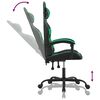 vidaXL Gaming Chair Black and Green Faux Leather