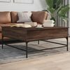 vidaXL Coffee Table Brown Oak Engineered Wood, Metal Medium