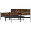 vidaXL Bed Frame Smoked Oak Steel, Engineered Wood 55.1 x 78.7 in