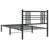 vidaXL Bed Frame Black Powder-Coated Steel Single Bed Frame