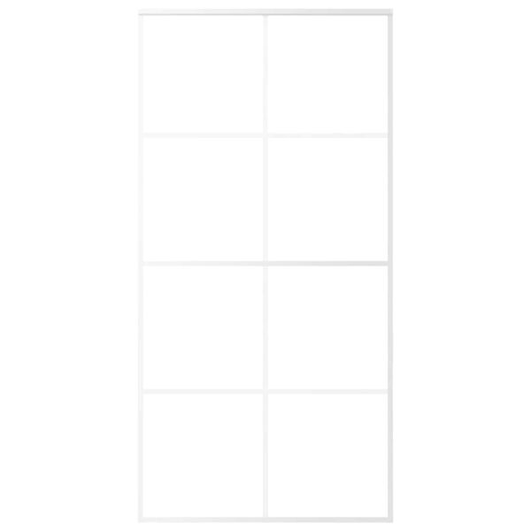 vidaXL Sliding Door Frosted ESG Glass and Aluminum 40.4"x80.7" White