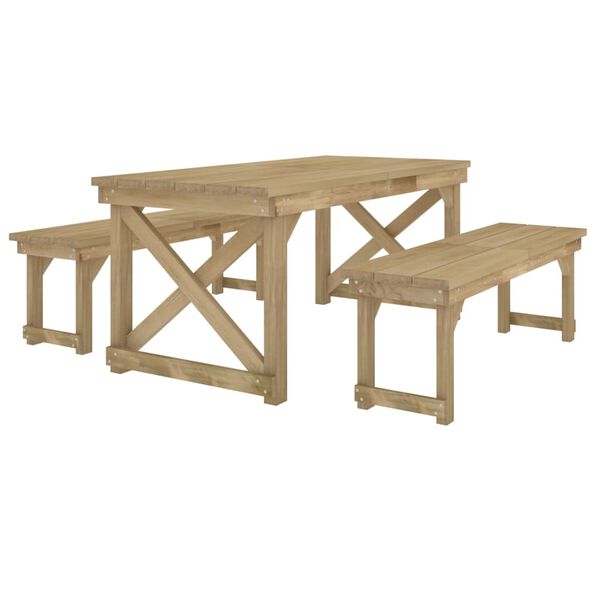vidaXL Garden Dining Set Green Impregnated Solid pine wood Medium
