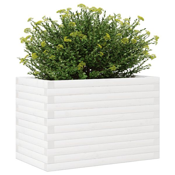 vidaXL Garden Planter White Solid pine wood Medium Garden Planter