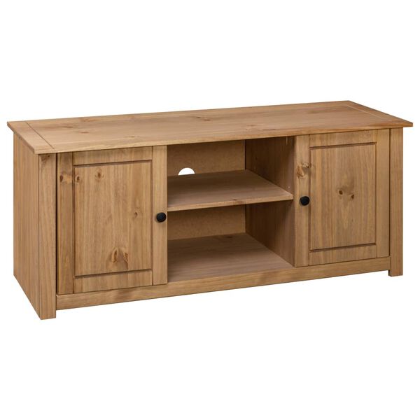 vidaXL TV Cabinet Natural Wood Solid Pine Wood Medium TV Cabinet