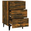 vidaXL Bedside Cabinet Smoked Oak Engineered wood, metal Standard