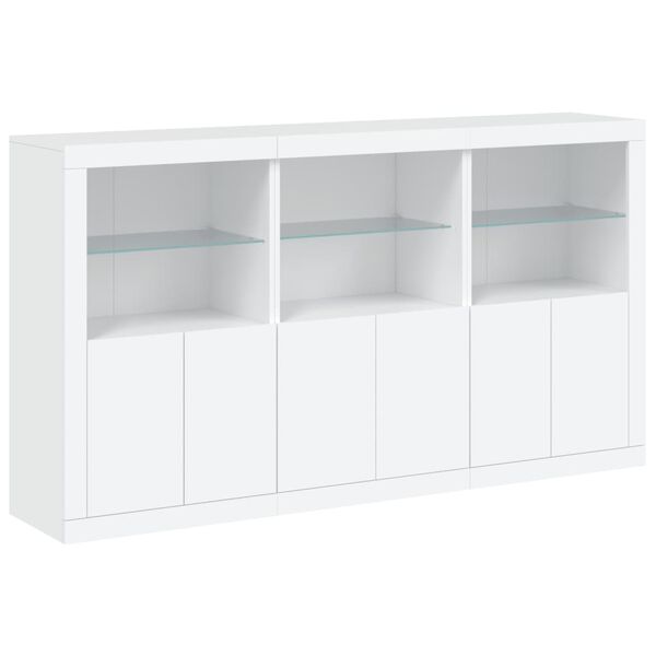 vidaXL Sideboard White Engineered wood, glass Sideboard Rectangular
