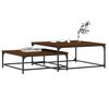 vidaXL Nesting Coffee Table Brown Oak Engineered Wood, Iron Small