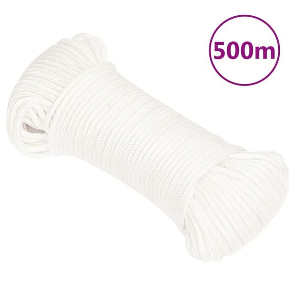 vidaXL Boat Rope Full White 0.16 " 1640.4 ' Polypropylene
